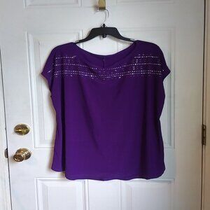 Glamorous Purple Shirt with Bling/ Women's 1X